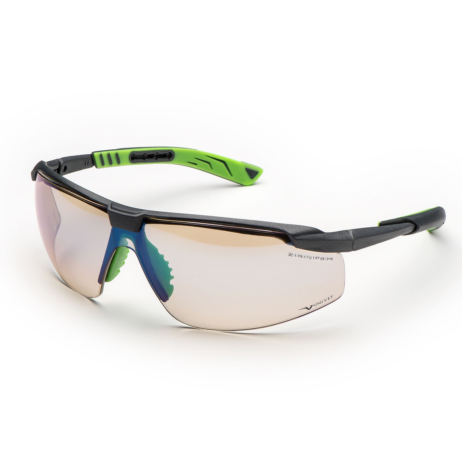 Univet 5X8 Gunmetal/Green Frame Specs In/Out Lens - 5X8.31.11.00