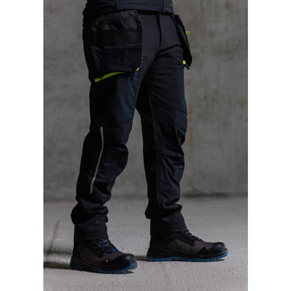 Portwest DX450 DX4 Detachable Holster Pocket Softshell Trousers Black