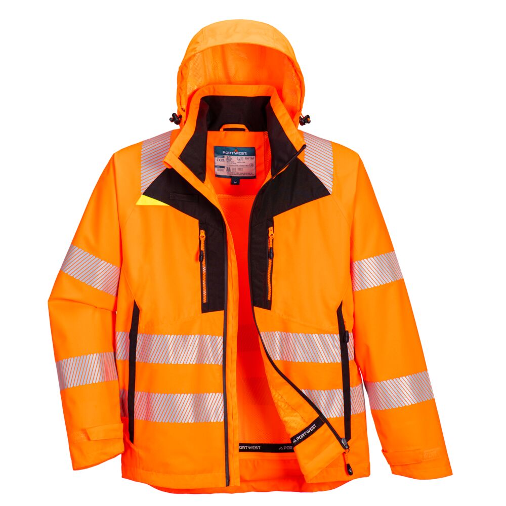 Portwest DX466 DX4 Hi-Vis 4-in-1 Jacket Orange/Black