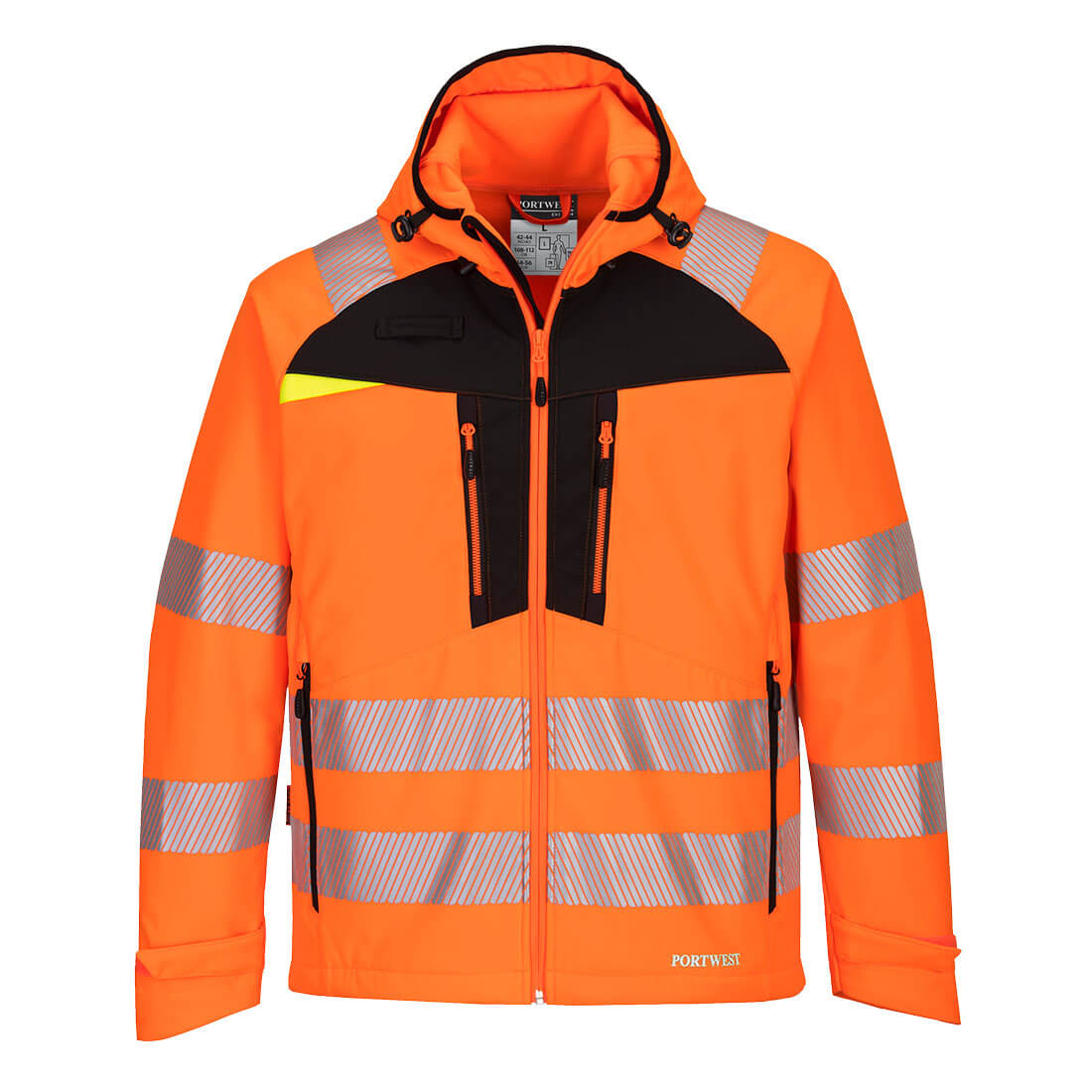 Portwest DX475 DX4 Hi-Vis Softshell (3L) Orange Black