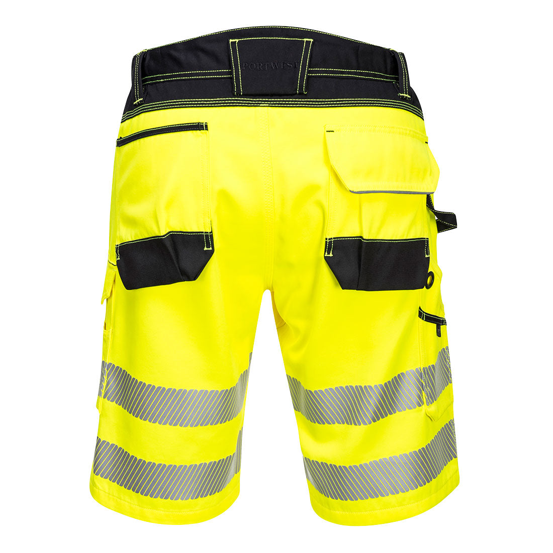 Portwest PW348 PW3 Hi-Vis Shorts Yellow/Black Back