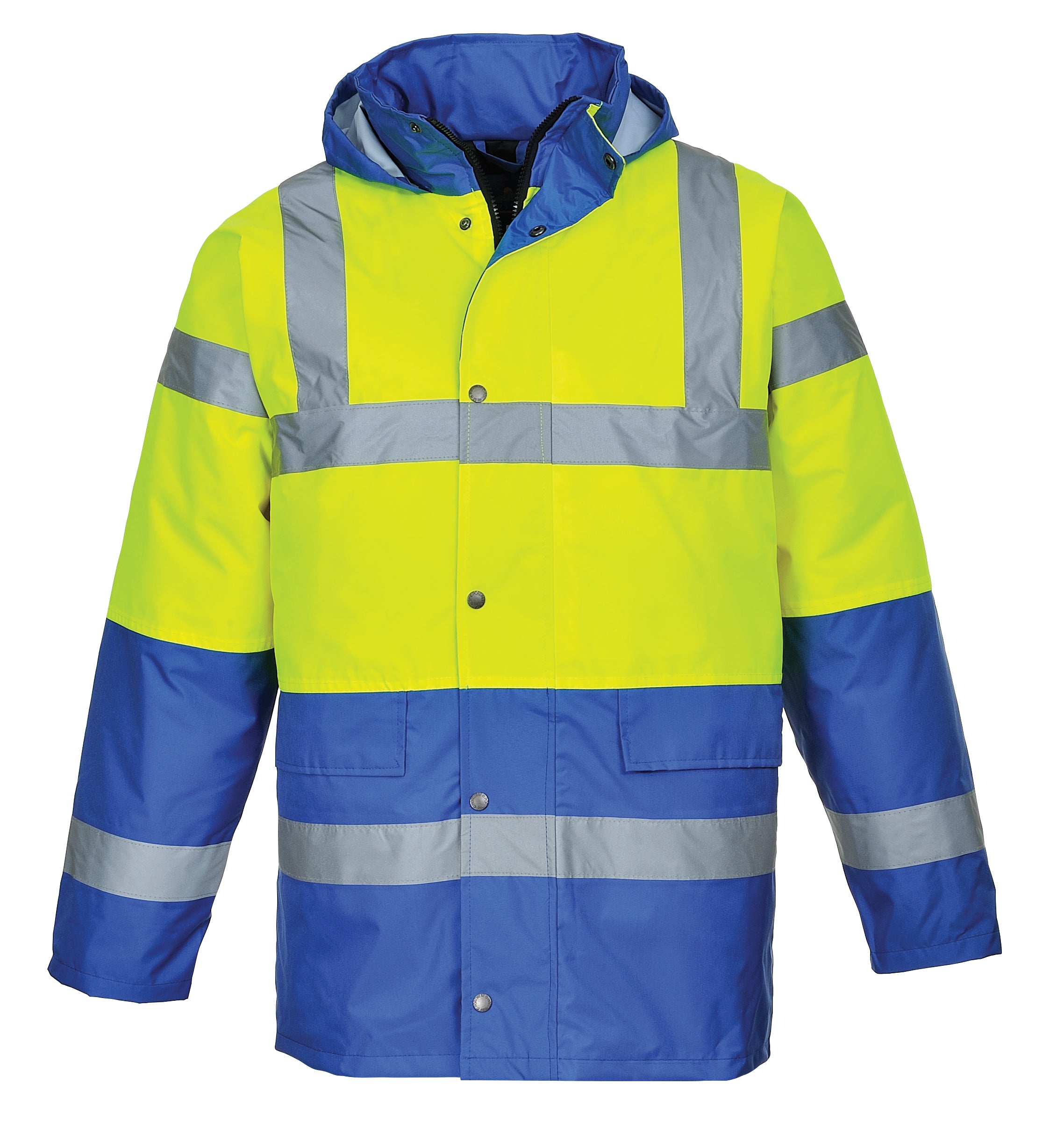 Portwest S466 Hi-Vis Contrast Winter Traffic Jacket Royal Blue