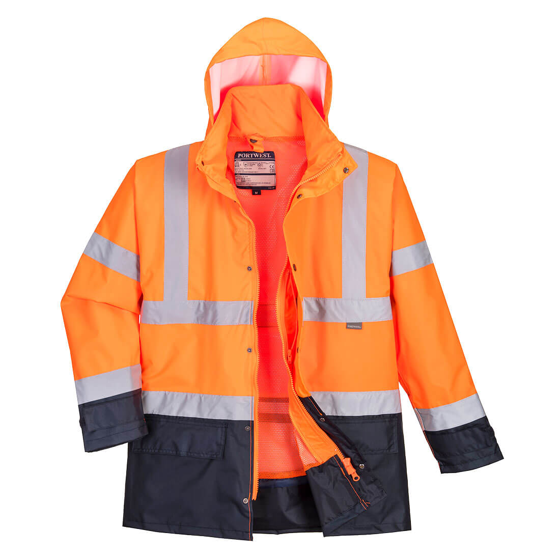 Portwest S768 Hi-Vis 5-in-1 Contrast Executive Jacket- Orange/Navy