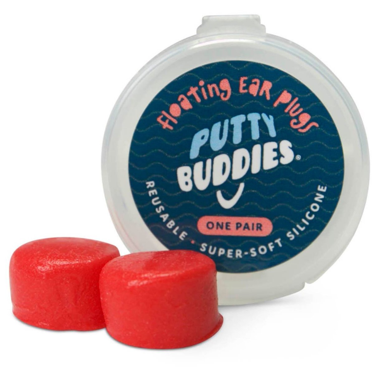 Putty Buddies Floating Swimming Ear Plugs Single Pair Red